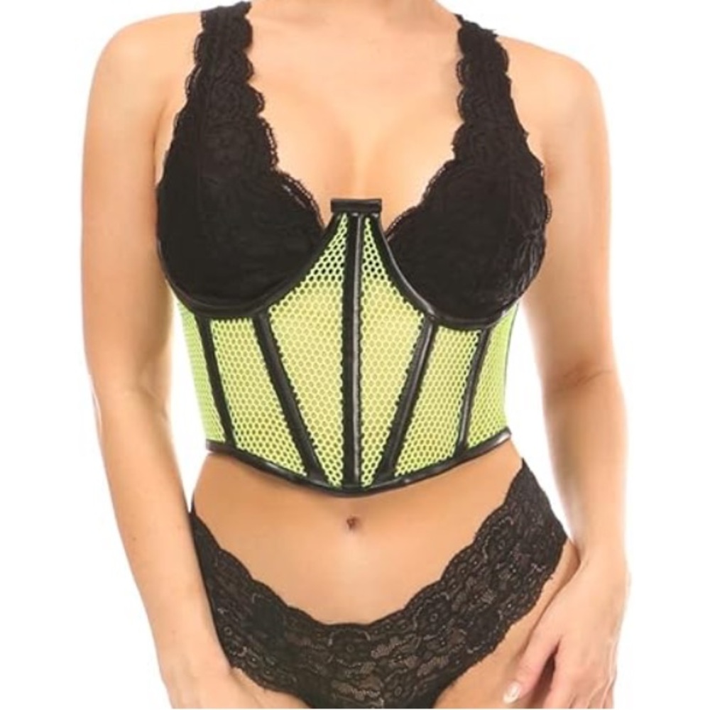 Green fishnet corset